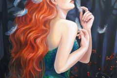 Lady Peacock 2021 olio su tela 70x100