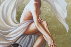 Medusa 2020 Olio su tela e foglia d'oro 80x100